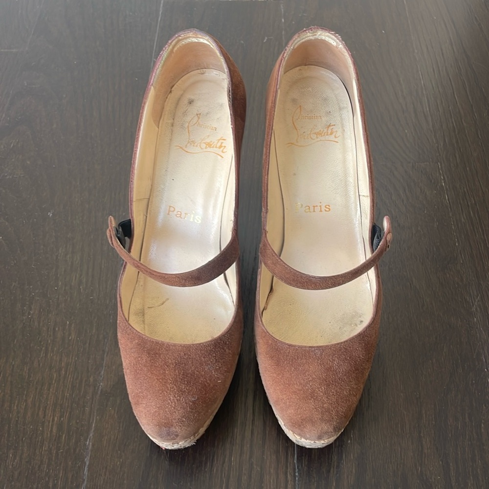 Christian Louboutin WALLYS ZEPPA 110 Wedges Suede Platform Shoes
